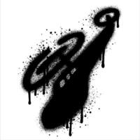 Spray Painted Graffiti airplane isolated with a white background. EPS 10. vector