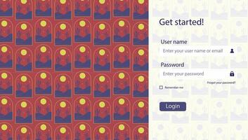 Login form user interface template. Flat design log in landing page. UI UX online store design vector