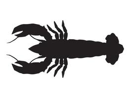 Lobster silhouette on white background vector