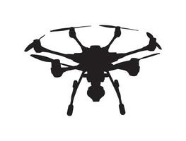 Drone silhouette on white background vector