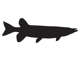 Muskellunge fish silhouette vector