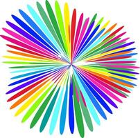 Colorful radial, radiating lines. Abstract circular, concentric and radial burst element vector