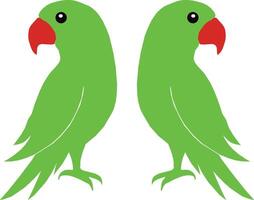 Double Parrot Art Illustration With White Background vector