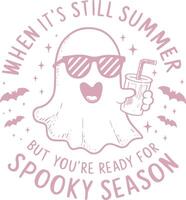 Funny Vintage Halloween Ghost Tshirt Design vector