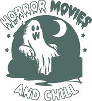 Funny Vintage Halloween Ghost Tshirt Design vector