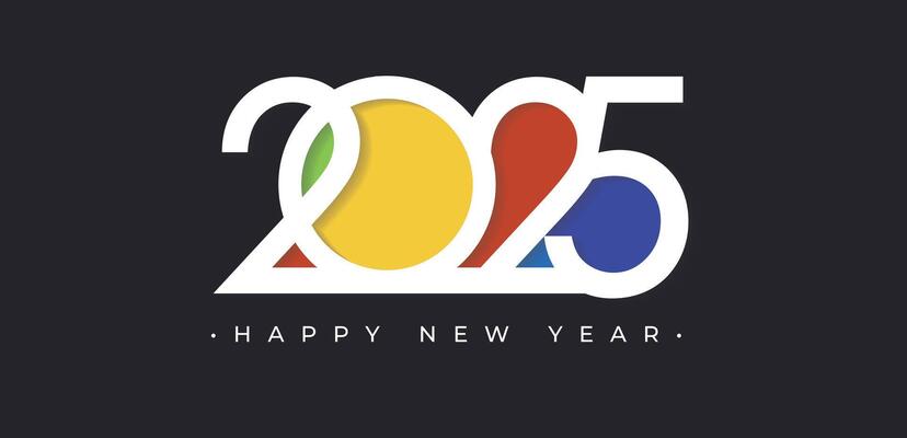 2025 Happy New Year with gold design New year background Greeting Card, Banner, Poster. Illustration
