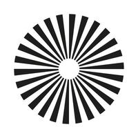 Rays circle lines. Circular beams element. Sunburst, starburst shape isolated on a white background. Radiating, radial, merging stripes. Abstract circular geometric illusion shape. vector