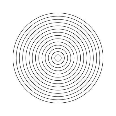 Lifestyle balance wheel of life or habits tracker template. Coaching blank. Polar grid of 13. Circle diagram divided on segments. Concentric circles. Blank polar graph paper. Graphic element.