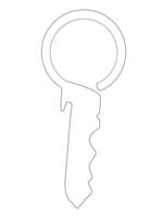 Continuous one line art of Key. Keys linear design. vector