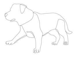 one continuous line drawing of a cute dog. vector