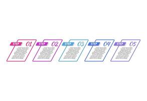 Rectangles infographic with 5 steps, options, parts or processes. Business data visualization. vector