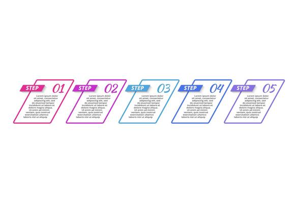 Rectangles infographic with 5 steps, options, parts or processes. Business data visualization.