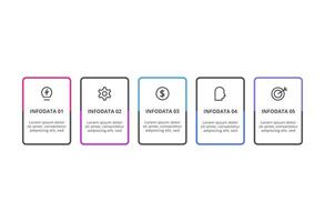 Rectangles infographic with 5 steps, options, parts or processes. Business data visualization. vector