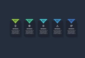 Rectangles infographic with 5 steps, options, parts or processes. Business data visualization. vector