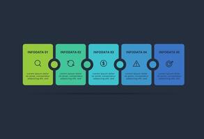 Rectangles infographic with 5 steps, options, parts or processes. Business data visualization. vector