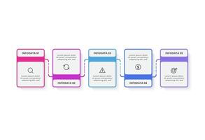 Rectangles infographic with 5 steps, options, parts or processes. Business data visualization. vector