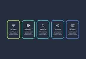 Rectangles infographic with 5 steps, options, parts or processes. Business data visualization. vector