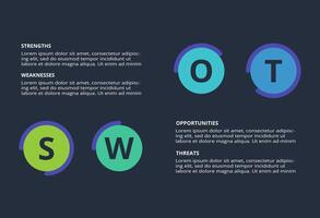 SWOT diagram with 4 steps, options, parts or processes. Template for web on a background. vector