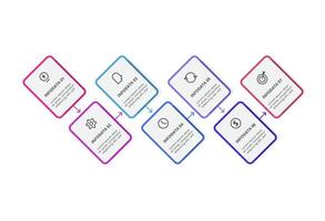 Rectangles infographic with 7 steps, options, parts or processes. Business data visualization. vector