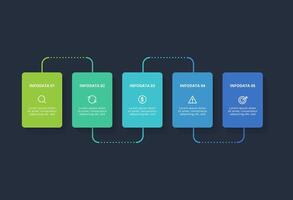 Rectangles infographic with 5 steps, options, parts or processes. Business data visualization. vector