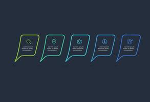 Rectangles infographic with 5 steps, options, parts or processes. Business data visualization. vector
