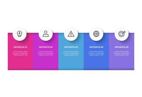 Rectangles infographic with 5 steps, options, parts or processes. Business data visualization. vector