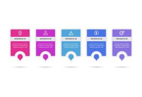 Rectangles infographic with 5 steps, options, parts or processes. Business data visualization. vector