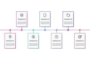 Rectangles infographic with 7 steps, options, parts or processes. Business data visualization. vector