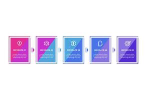 Rectangles infographic with 5 steps, options, parts or processes. Business data visualization. vector