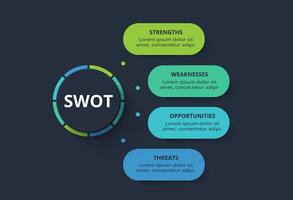 SWOT diagram with 4 steps, options, parts or processes. Template for web on a background. vector