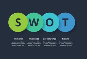 SWOT diagram with 4 steps, options, parts or processes. Template for web on a background. vector