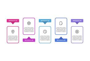 Rectangles infographic with 5 steps, options, parts or processes. Business data visualization. vector