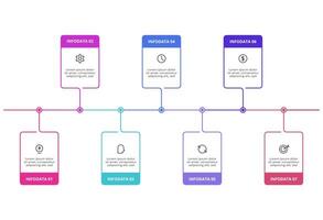 Rectangles infographic with 7 steps, options, parts or processes. Business data visualization. vector