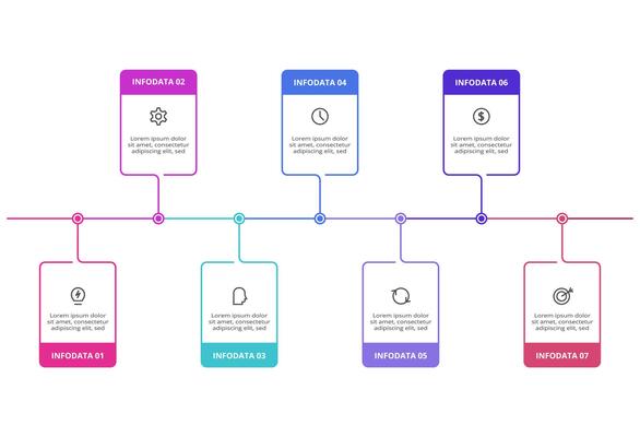 Rectangles infographic with 7 steps, options, parts or processes. Business data visualization.
