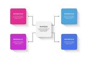 Rectangles infographic with 4 steps, options, parts or processes. Business data visualization. vector
