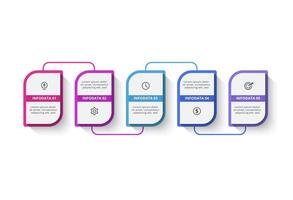 Rectangles infographic with 5 steps, options, parts or processes. Business data visualization. vector