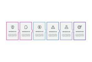 Rectangles infographic with 6 steps, options, parts or processes. Business data visualization. vector