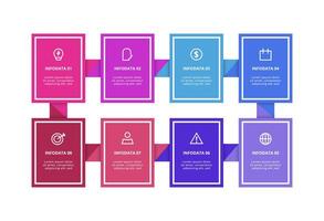 Rectangles infographic with 8 steps, options, parts or processes. Business data visualization. vector