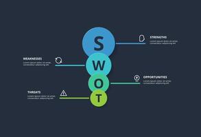 SWOT diagram with 4 steps, options, parts or processes. Template for web on a background. vector