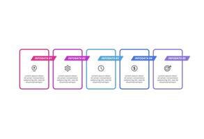 Rectangles infographic with 5 steps, options, parts or processes. Business data visualization. vector