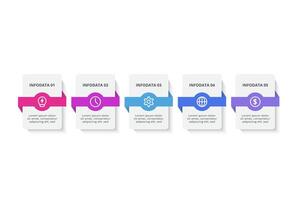 Rectangles infographic with 5 steps, options, parts or processes. Business data visualization. vector