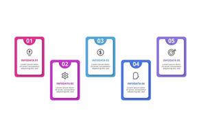 Rectangles infographic with 5 steps, options, parts or processes. Business data visualization. vector