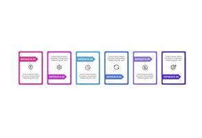 Rectangles infographic with 6 steps, options, parts or processes. Business data visualization. vector