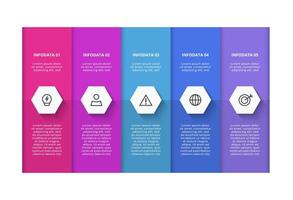 Rectangles infographic with 5 steps, options, parts or processes. Business data visualization. vector