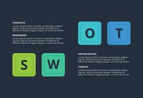 SWOT diagram with 4 steps, options, parts or processes. Template for web on a background. vector