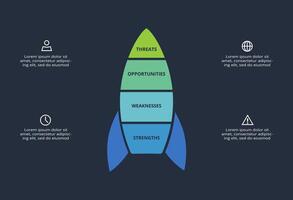 SWOT diagram with 4 steps, options, parts or processes. Template for web on a background. vector