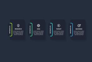 Rectangles infographic with 4 steps, options, parts or processes. Business data visualization. vector