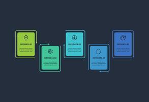 Rectangles infographic with 5 steps, options, parts or processes. Business data visualization. vector
