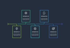 Rectangles infographic with 5 steps, options, parts or processes. Business data visualization. vector