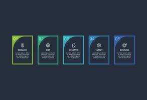 Rectangles infographic with 5 steps, options, parts or processes. Business data visualization. vector